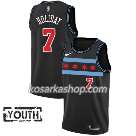Dres Chicago Bulls Justin Holiday 7 Nike 2018-19 City Edition Crna Swingman - Dječji